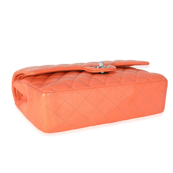 Chanel Orange Quilted Lambskin Medium Classic Double Flap Bag - Picture 7 of 7